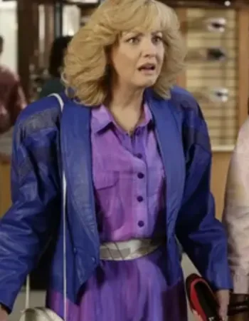 The Goldbergs Wendi Mclendon (Beverly Goldberg) Blue Leather Jacket