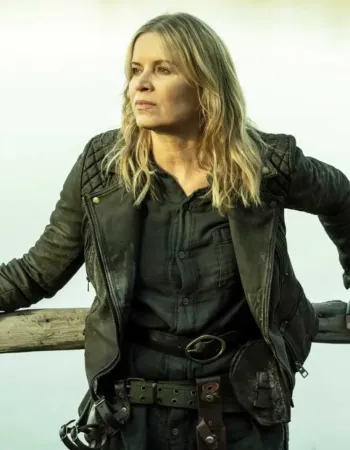Fear the Walking Dead 2023 Kim Dickens (Madison Clark) Black Leather Jacket Fear the Walking Dead 2023 Kim Dickens (Madison Clark) Black Leather Jacket