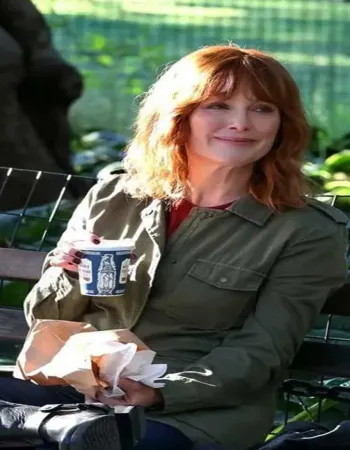 Sharper 2023 Julianne Moore (Madeline) Green Cotton Jacket