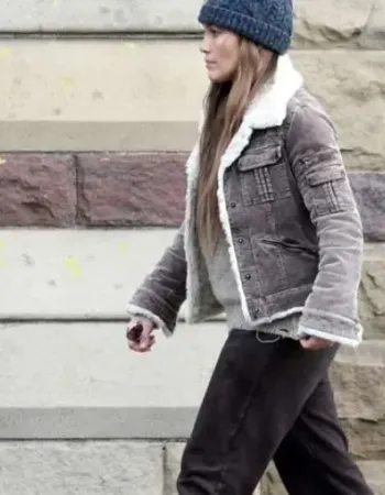 The Mother 2023 Jennifer Lopez (The Mother) Brown Shearling Jacket