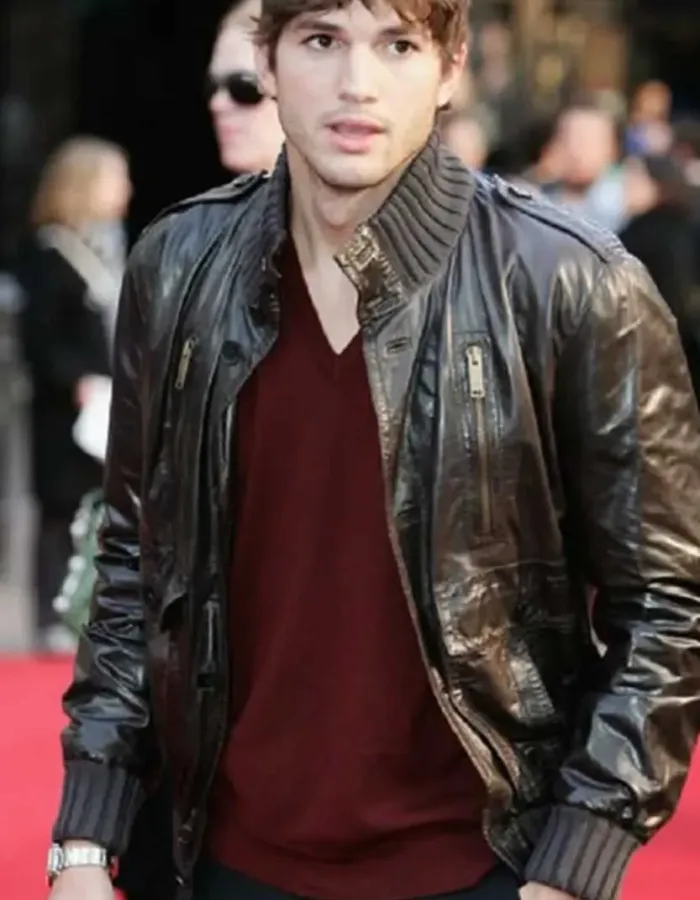 Your Place or Mine 2023 Ashton Kutcher (Peter Coleman) Brown Leather Jacket Your Place or Mine 2023 Ashton Kutcher (Peter Coleman) Brown Leather Jacket