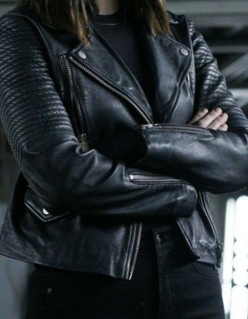 Agents of Shield Chloe Bennet Black Leather Biker Jacket