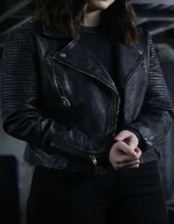Agents of Shield Chloe Bennet Black Leather Biker Jacket