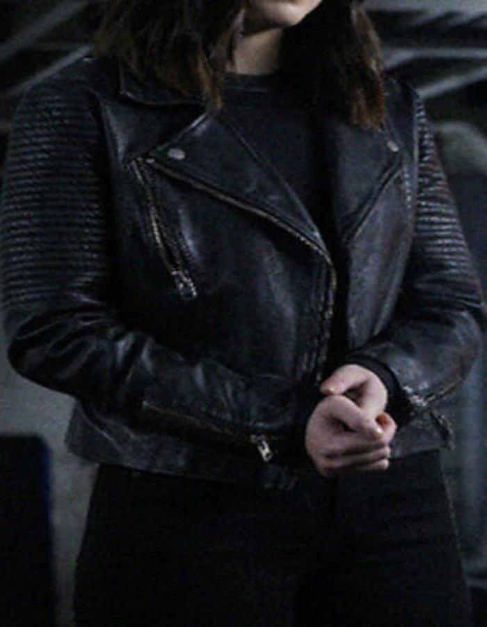 Agents of Shield Chloe Bennet Black Leather Biker Jacket