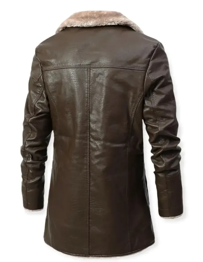 Argos Myth Brown Leather Trench Coat Argos Myth Brown Leather Trench Coat