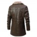 Argos Myth Brown Leather Trench Coat
