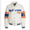Avirex New York White Bomber Leather Jacket