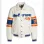 Avirex New York White Bomber Leather Jacket