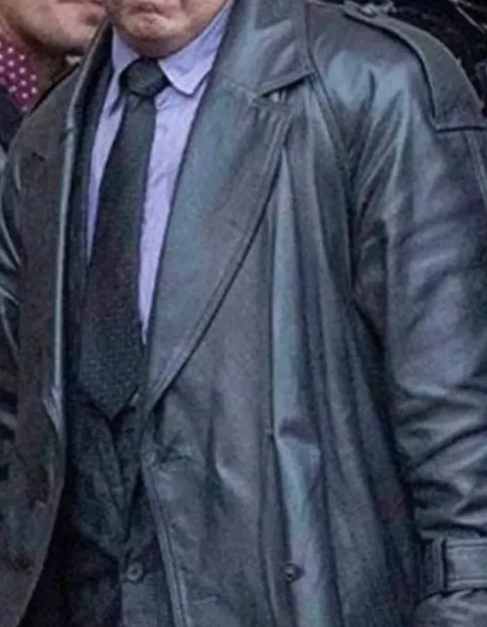 Batman the Penguin Double Breasted Black Leather Coat Batman the Penguin Double Breasted Black Leather Coat