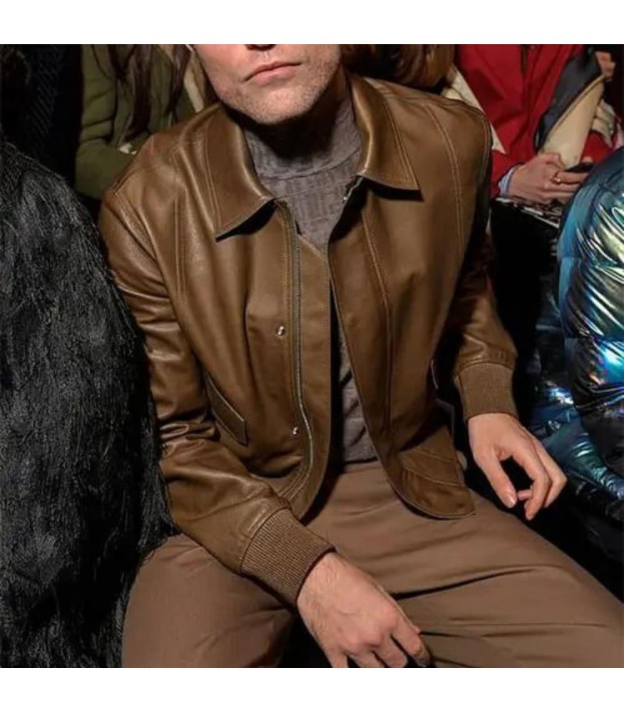 Batman Robert Pattinson (Bruce Wayne) Brown Leather Jacket