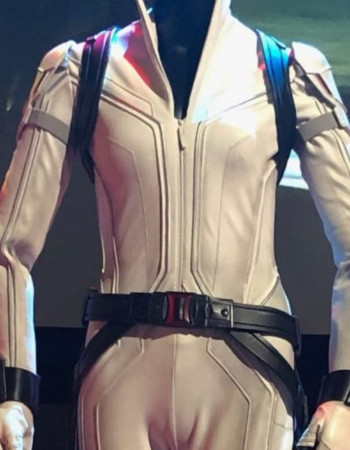 Black Widow Scarlett Johansson White Leather Jacket