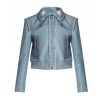 Paris Buckingham Bold and the Beautiful Blue Leather Jacket