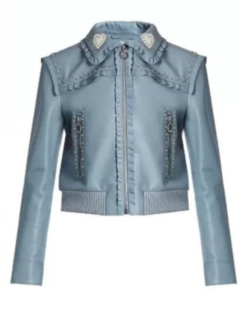 Paris Buckingham Bold and the Beautiful Blue Leather Jacket Paris Buckingham Bold and the Beautiful Blue Leather Jacket