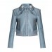 Paris Buckingham Bold and the Beautiful Blue Leather Jacket