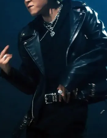BTS Jimin VIBE Black Leather Jacket