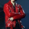 BTS Jimin VIBE Red Leather Jacket BTS Jimin VIBE Red Leather Jacket