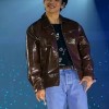 BTS V Kim Taehyung Brown Leather Jacket BTS V Kim Taehyung Brown Leather Jacket