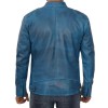 Cafe Racer Blue Lambskin Leather Jacket Cafe Racer Blue Lambskin Leather Jacket