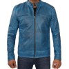 Cafe Racer Blue Lambskin Leather Jacket Cafe Racer Blue Lambskin Leather Jacket
