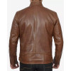 Cafe Racer Waxed Chocolate Brown Motorcycle Leather Jacket