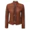 Cafe Racer Womens Tan Brown Padded Leather Jacket