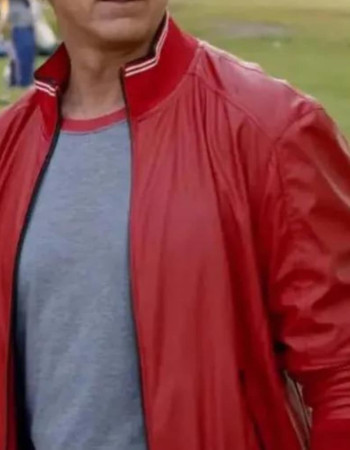Cobra Kai William Zabka Red Leather Bomber Jacket