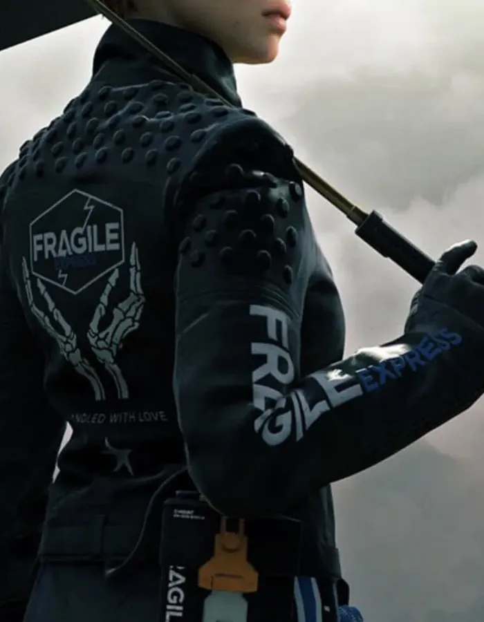 Death Stranding Fragile Express Black Leather Jacket Death Stranding Fragile Express Black Leather Jacket