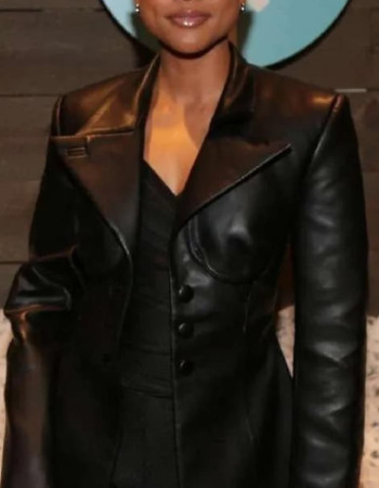 Divinity 2023 Karrueche Tran (Nikita) Black Leather Coat