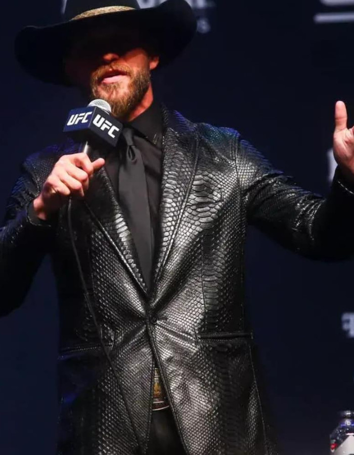 Donald Cerrone Python Black Leather Coat Donald Cerrone Python Black Leather Coat