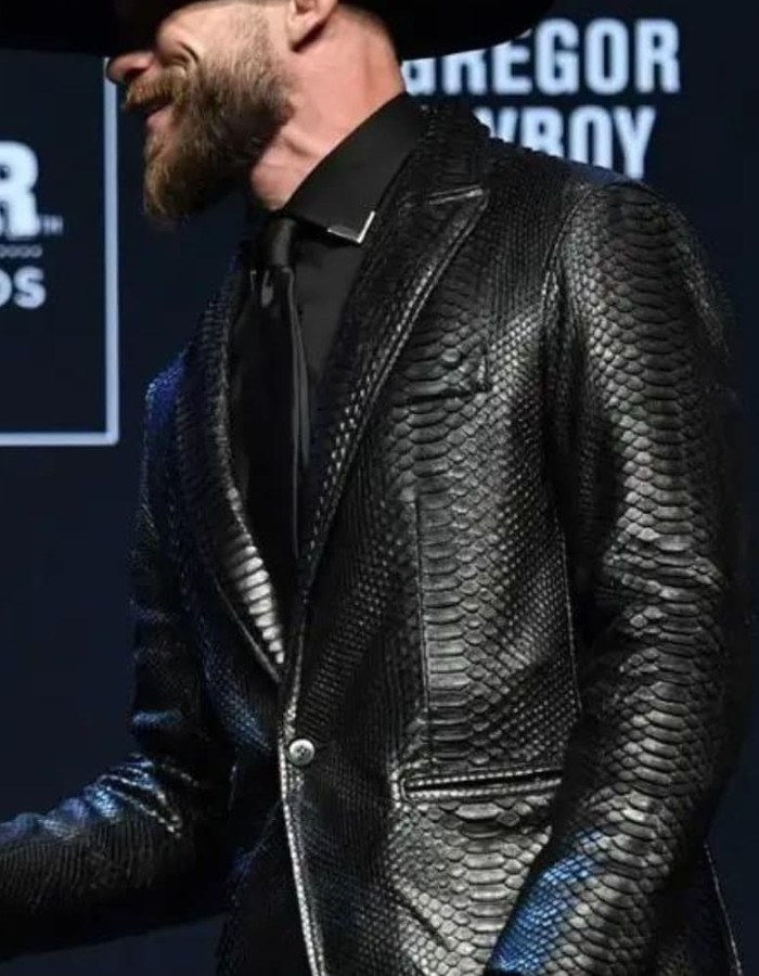 Donald Cerrone Python Black Leather Coat Donald Cerrone Python Black Leather Coat