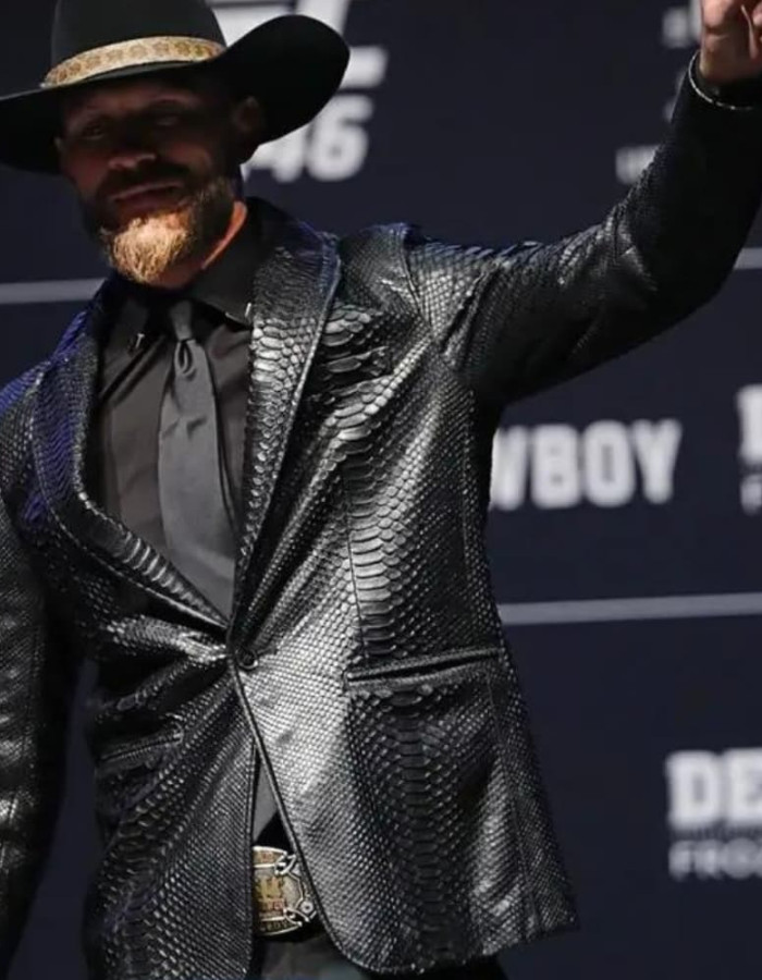 Donald Cerrone Python Black Leather Coat Donald Cerrone Python Black Leather Coat