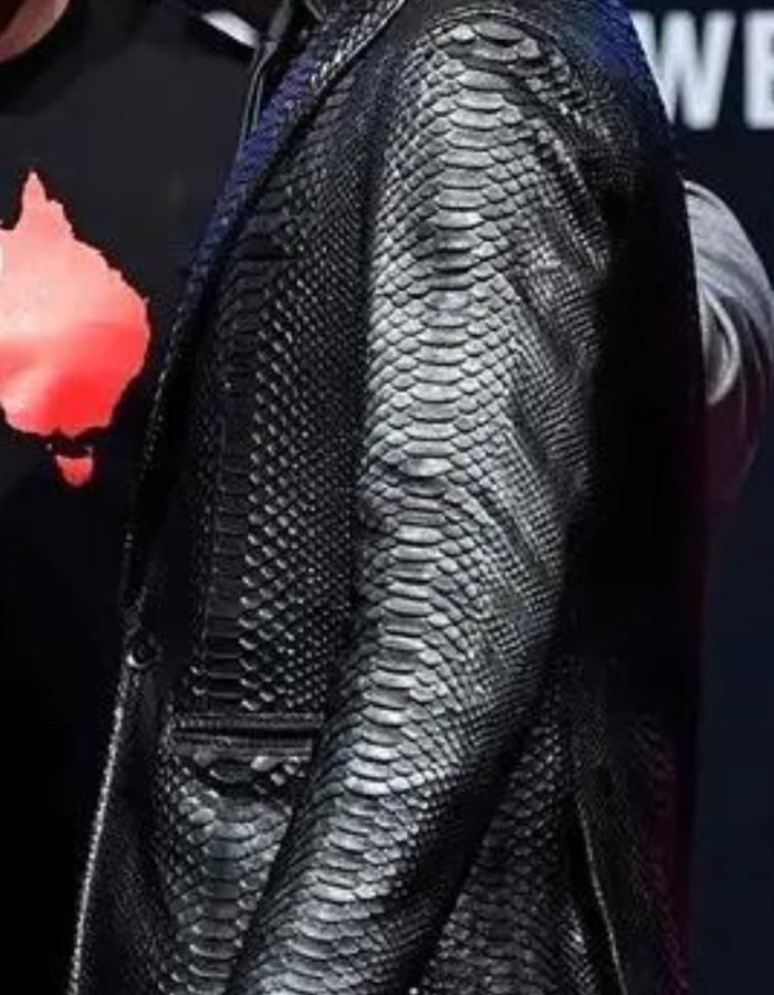 Donald Cerrone Python Black Leather Coat Donald Cerrone Python Black Leather Coat