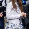 Emily In Paris Emily Cooper White Leather Jacket Emily In Paris Emily Cooper White Leather Jacket