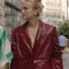 Emily In Paris S03 Camille Red Leather Blazer Emily In Paris S03 Camille Red Leather Blazer