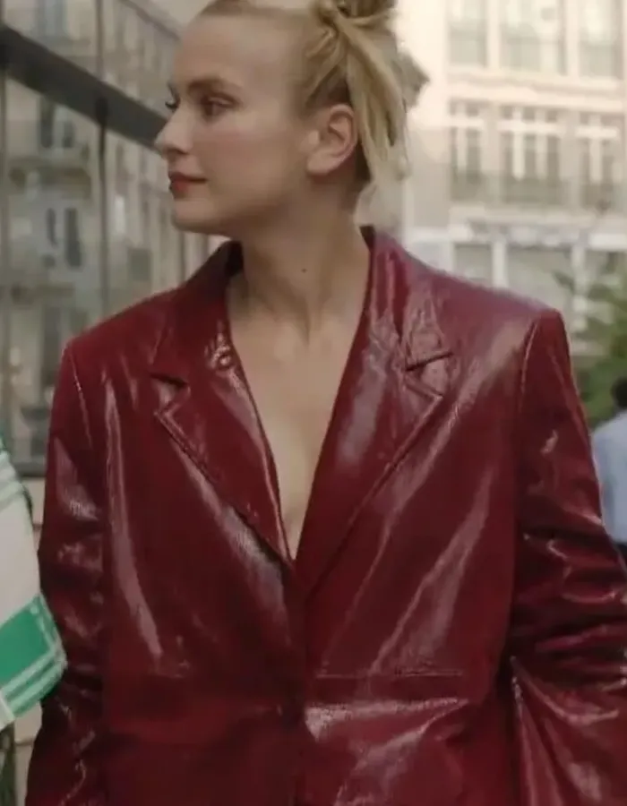 Emily In Paris S03 Camille Red Leather Blazer