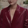 Emily In Paris S03 Camille Red Leather Blazer