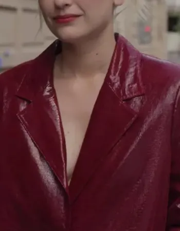 Emily In Paris S03 Camille Red Leather Blazer