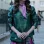 Emily In Paris Lily Collins (Emily Cooper) Green Metallic Moto Leather Jacket