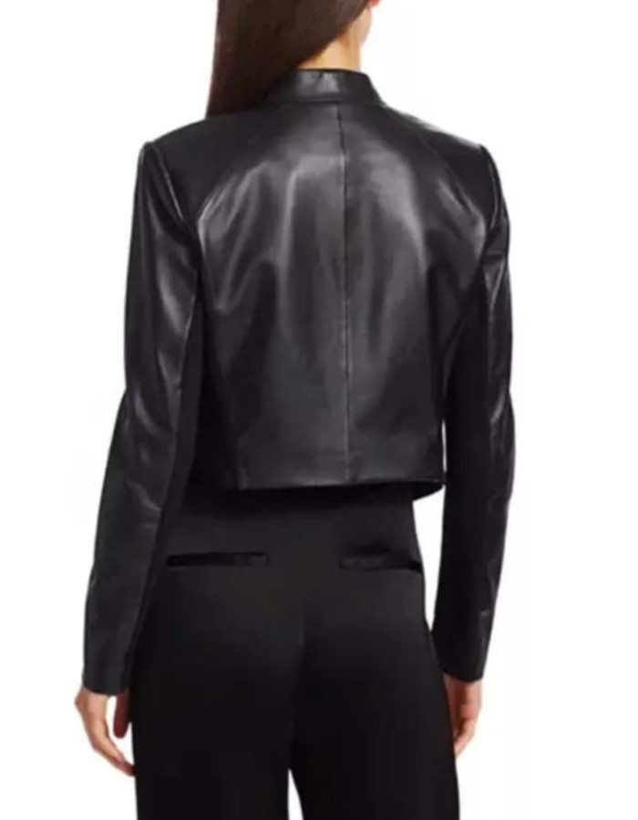 Emily in Paris Lily Collins (Emily Cooper) Black Leather Jacket Emily in Paris Lily Collins (Emily Cooper) Black Leather Jacket