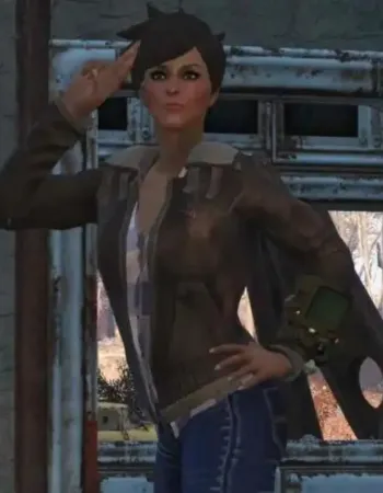 Fallout 76 Tracer Brown Shearling Leather Jacket