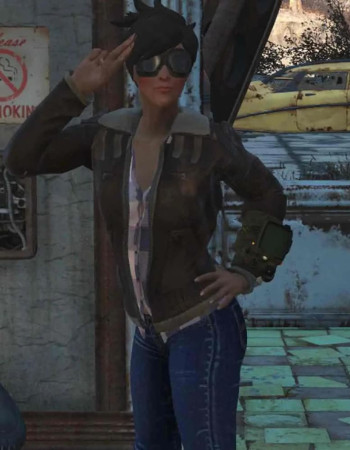Fallout 76 Tracer Brown Shearling Leather Jacket