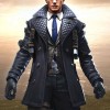 Free Fire Battlegrounds Rafael Black Leather Trench Coat Free Fire Battlegrounds Rafael Black Leather Trench Coat