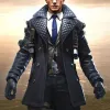 Free Fire Battlegrounds Rafael Black Leather Trench Coat Free Fire Battlegrounds Rafael Black Leather Trench Coat