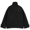 Fuzzy Black Wool Blend Jacket