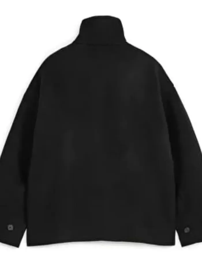 Fuzzy Black Wool Blend Jacket