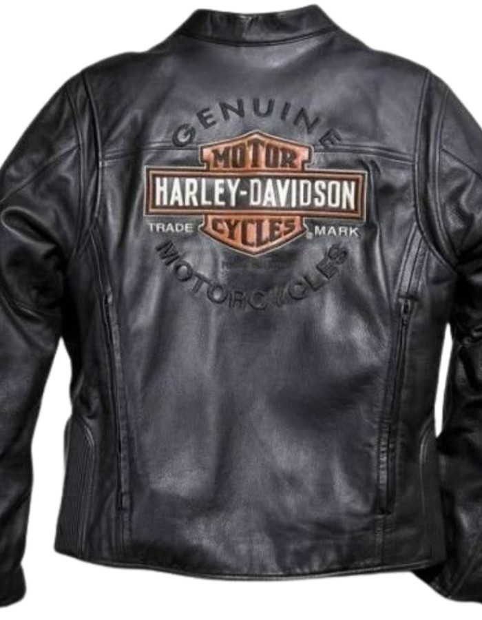 Harley Davidson Bike Rider Black Leather Jacket