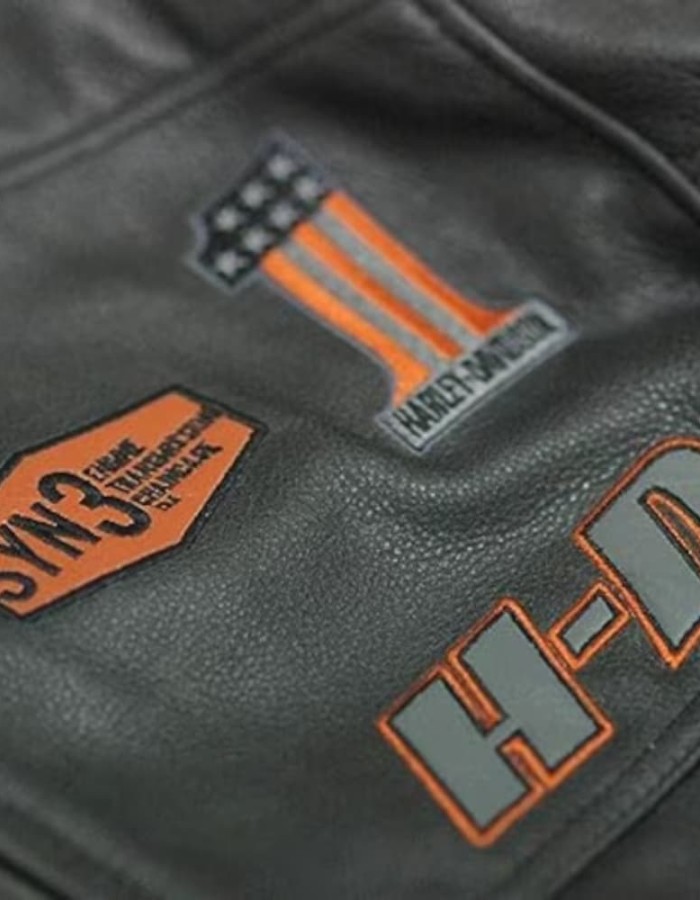 Harley Davidson HD1 Black Biker Leather Jacket