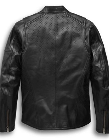 Harley Davidson Llano Perforated Black Leather Jacket