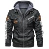 Harley-Davidson Motorcycle Black Hooded Leather Jacket