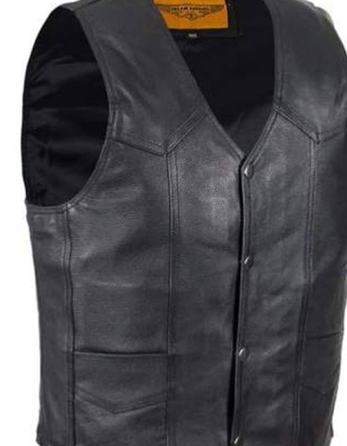 Men's Hells Angels California Biker Black Leather Vest Men's Hells Angels California Biker Black Leather Vest